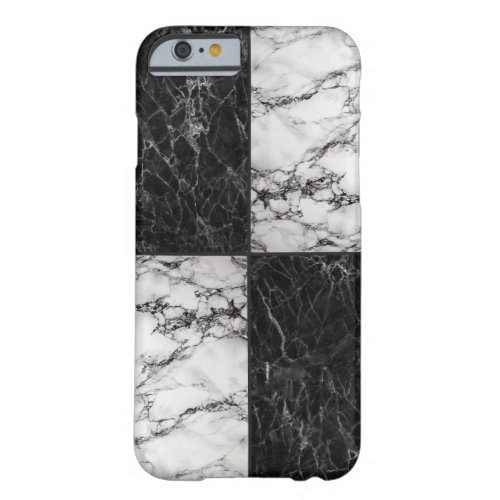 Combination of White And Black Marble Pattern Barely There iPhone 6 Case