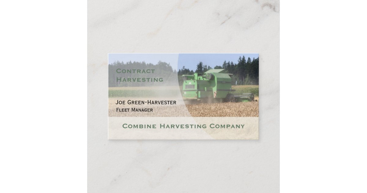 Combine Harvester business card | Zazzle