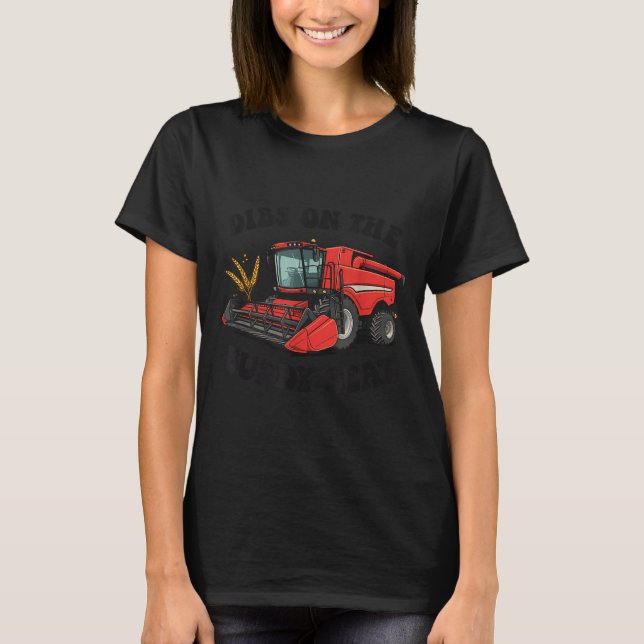 Combine Harvester Dibs On The Buddy Seat Kids Todd T-Shirt (Front)