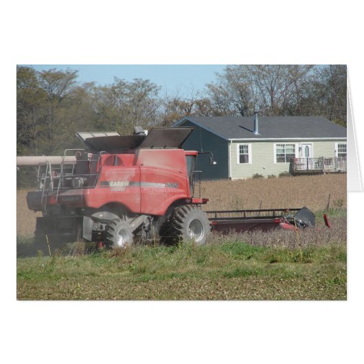 Combine Harvesting the Soybeans Cards (Front Horizontal)