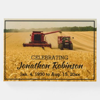 Combine In Wheat Field Guest Book by DakotaInspired at Zazzle