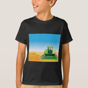 Combine Mows and Harvests crops vector T-Shirt