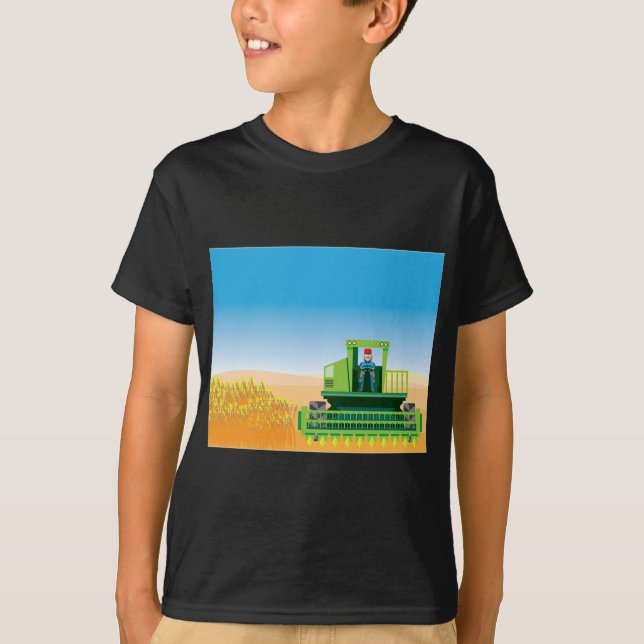 Combine Mows and Harvests crops vector T-Shirt (Front)