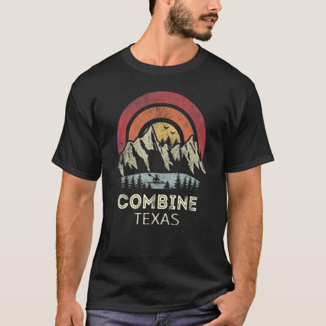 Combine Texas Mountain Sunset Sunrise Kayaking T-Shirt (Front)