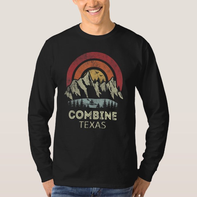 Combine Texas Mountain Sunset Sunrise Kayaking T-Shirt (Front)