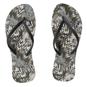Combined, ethnic, African . Flip Flops
