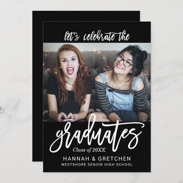 Combined Graduation Party Invitation (Front/Back)