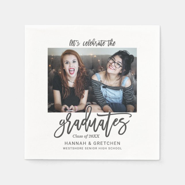Combined Graduation Party with Photo Napkins (Front)