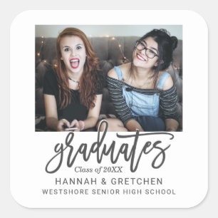 Combined Graduation with Photo Square Sticker