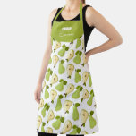 Combined pattern of open and whole pears apron