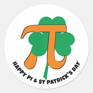 Combined PI DAY ST PATRICK'S DAY Classic Round Sticker
