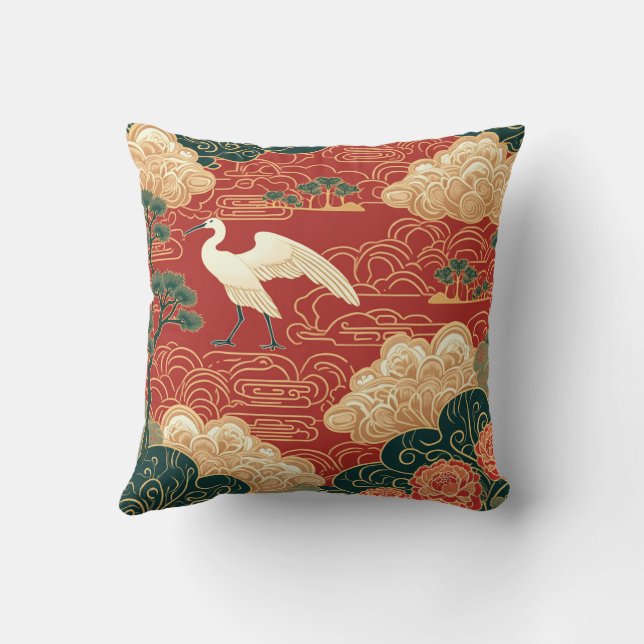 Combining traditional Korean patterns Throw Pillow (Back)
