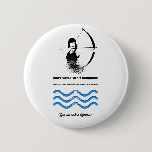 Combo Female Archer and Vote Blue Button