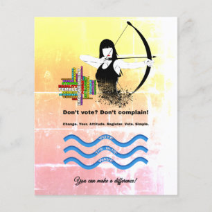 Combo Female Archer, Strong Women, and Vote Blue Flyer