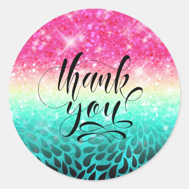 Combo Glitter Gradient to Petals ID433 Classic Round Sticker | Zazzle