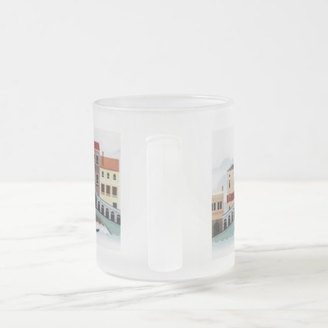 Combo Mug, 15 oz Frosted Glass Coffee Mug (Handle)