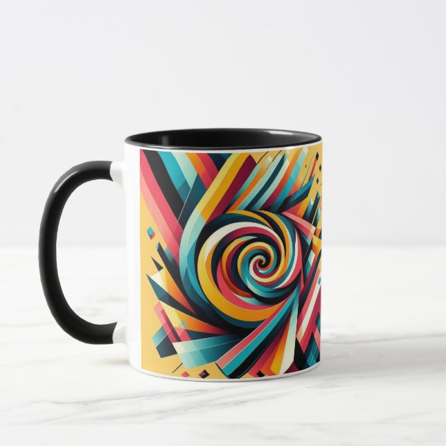 Combo Mug - Colorful Spiral Geometric Design (Left)