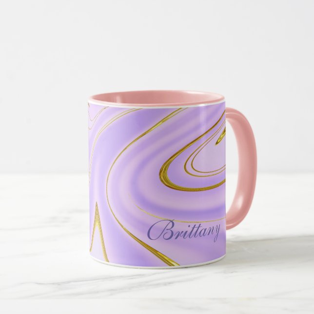 Combo Mug:  with Elegant purple & Gold Accents Mug (Front Right)