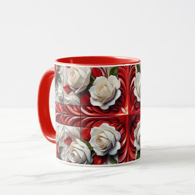 Combo Mug with English Roses Design (Front Left)
