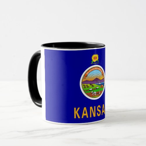 Combo Mug with flag of Kansas USA