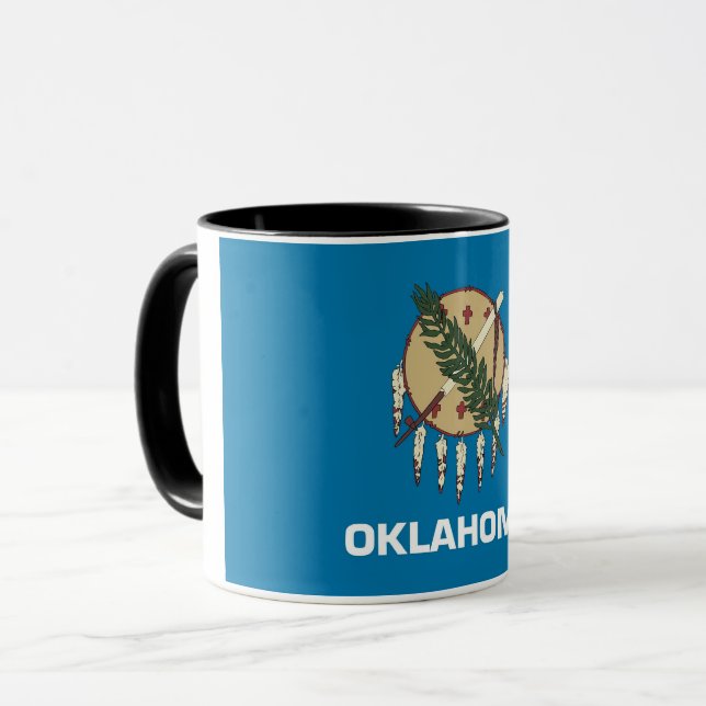 Combo Mug with flag of Oklahoma State, USA (Front Left)