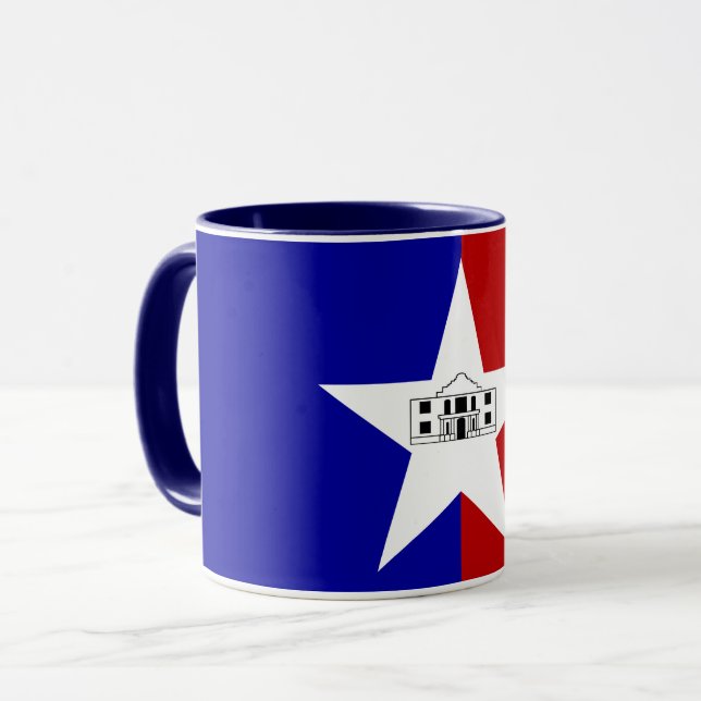 Combo Mug with flag of San Antonio (Front Left)