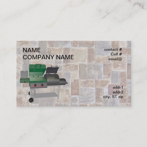 combo smoker bbq grill business card templates