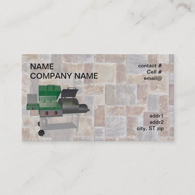 combo smoker bbq grill business card (Front)