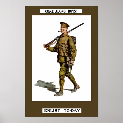 Come Along Boys Enlist To_Day Poster