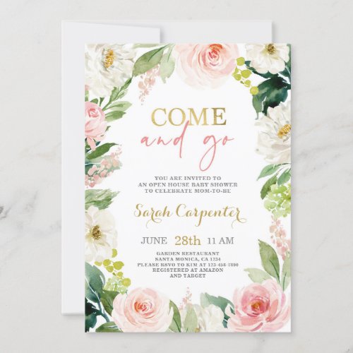 Come and Go Baby Shower girl Invitation