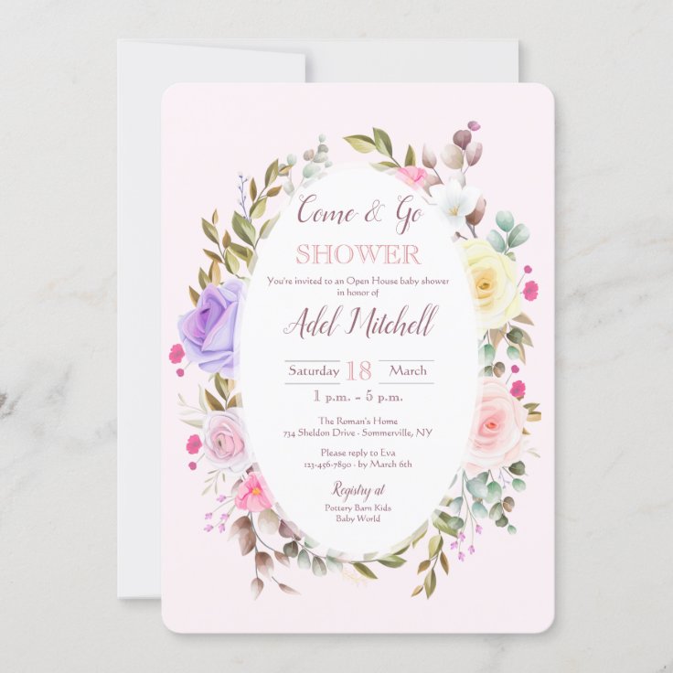 Come and Go Open House Baby Shower Invitation Zazzle