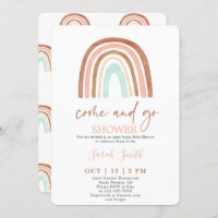 Come and Go Rainbow Baby Shower girl Invitation