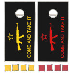Come and Take It AK47 Yellow &amp; Red Molon Labe Cornhole Set