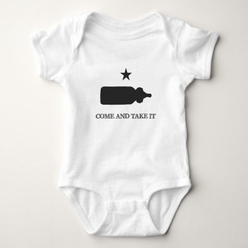 Come and Take It Baby Bottle Black Baby Bodysuit