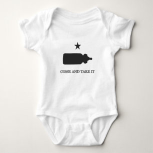 Come and Take It Baby Bottle Black Bodysuit