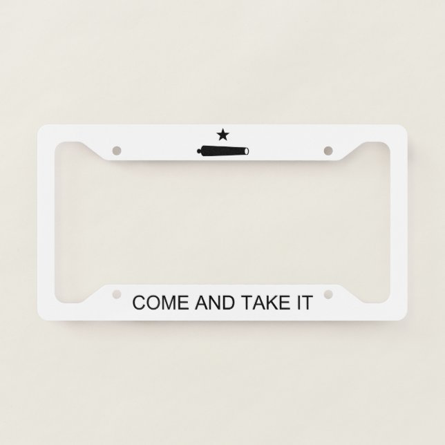 Come and take it Flag License Plate Frame (Front)