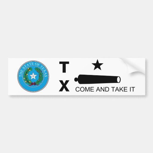 Come and take it Flag TX Bumper Sticker