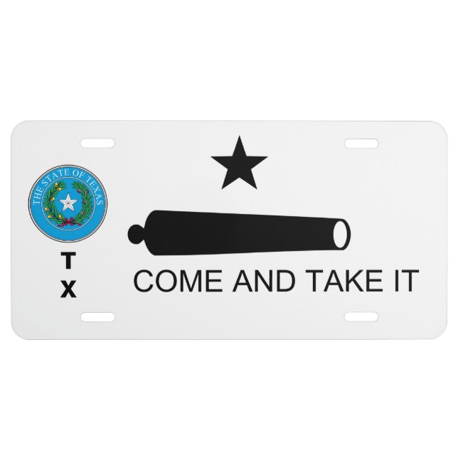 Come and take it Flag (TX) License Plate (Front)
