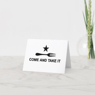 Come and Take it Fork Thank You Card