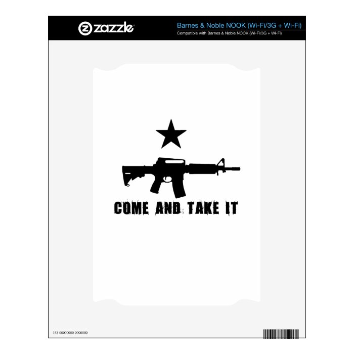 Come and Take It NOOK Decal