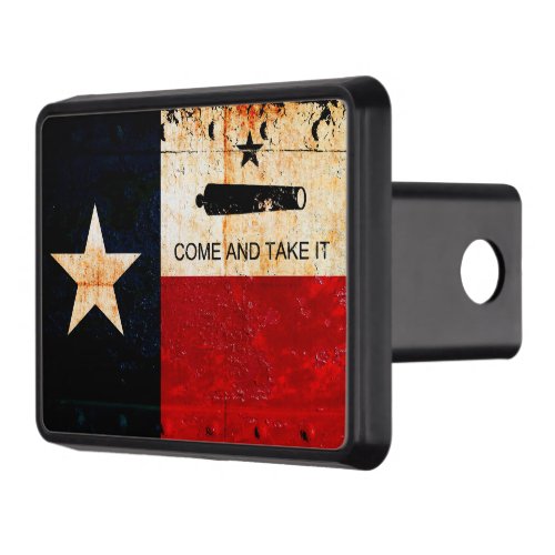  Come and Take It _ Rusted Texas and Gonzales Flag Hitch Cover