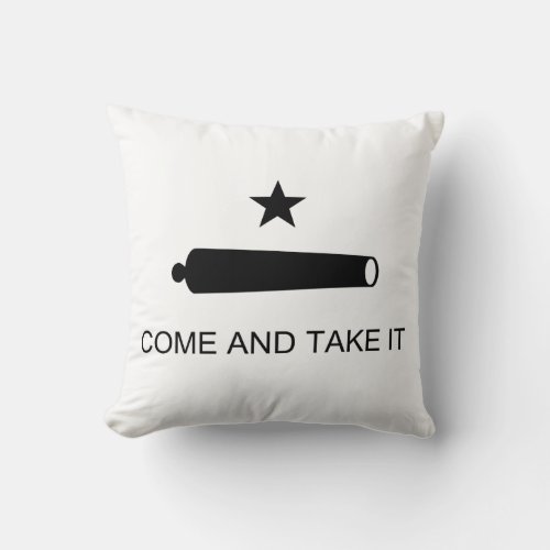 Come And Take It Texas Flag Battle of Gonzales Throw Pillow