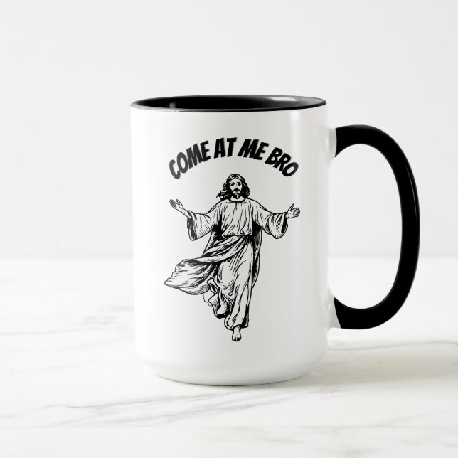 Come At Me Bro Funny Jesus Christian Bible Coffee  Mug (Right)