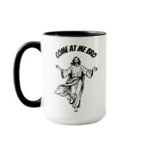 Come At Me Bro Funny Jesus Christian Bible Coffee