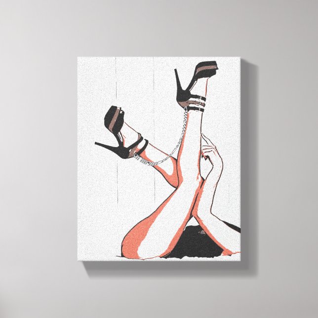 Come baby let's play, kinky girl posing canvas art (Front)