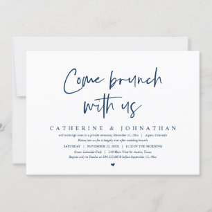 Come Brunch With Us, Wedding Elopement Party Invitation