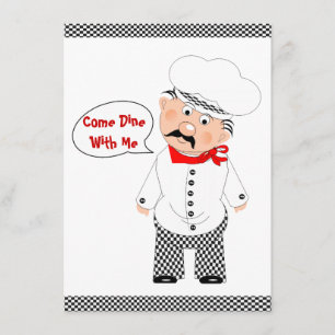 Come Dine With Me Fun Chef Design Invitation