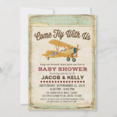 Come Fly Baby Shower Airplane Travel Invitation (Front)