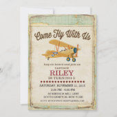 Come Fly Birthday Airplane Travel Invitation (Front)
