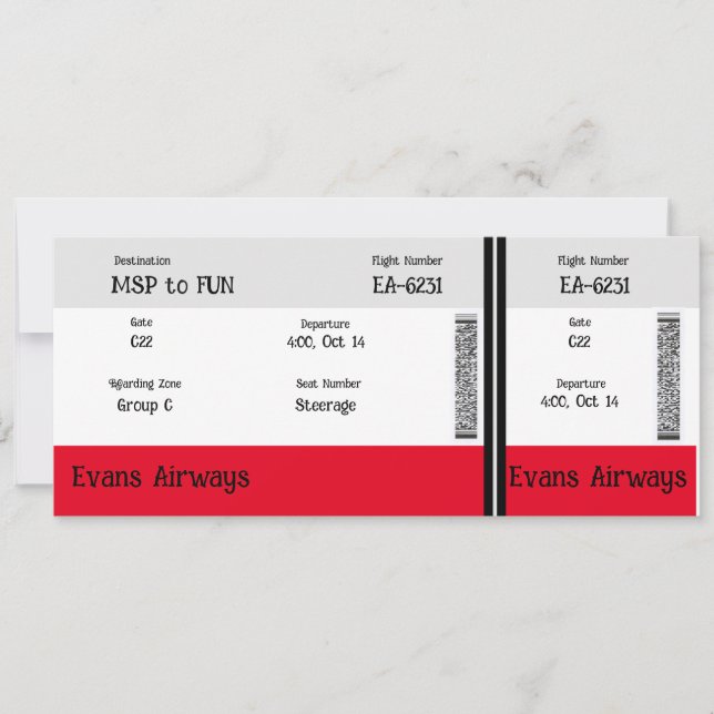 Come Fly With Us Invitation (Front)